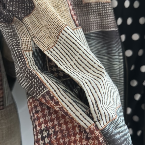 Lapis Womens Reversible Patchwork Multi and Polkadot Zippered Bomber Jacket - Picture 4 of 7